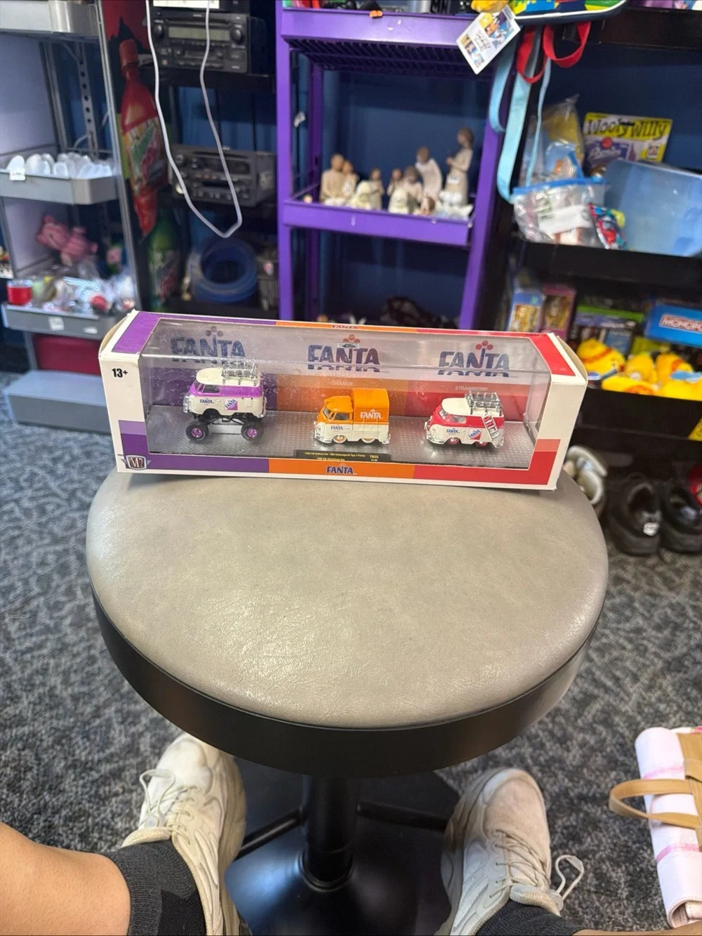 FANTA Branded Kids Vehicle Set — Purple, Orange & White Mini Vans